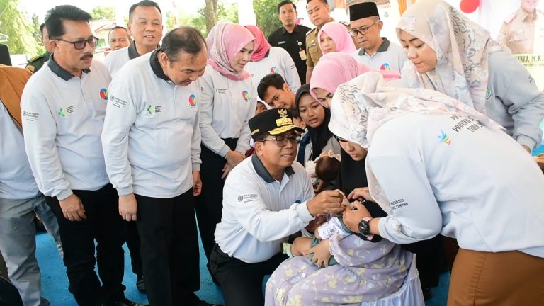 Pencanangan Pekan Imunisasi Nasional Polio Tahun 2024 di Provinsi Lampung, berjalan meriah